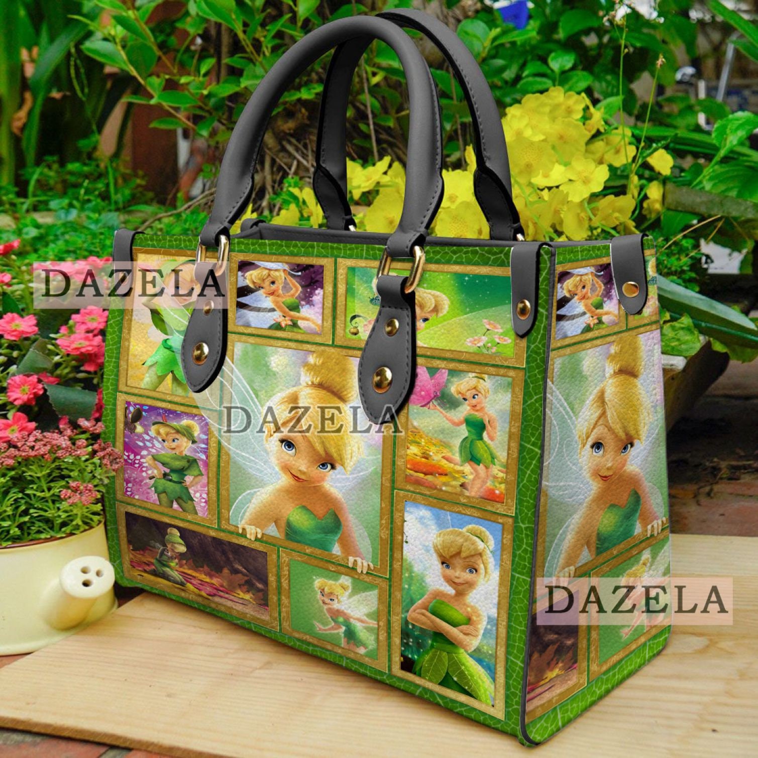 Tinker Bell Handbag, Tinker Bell Leather Bag, Tinker Bell Cartoon Shoulder Bag