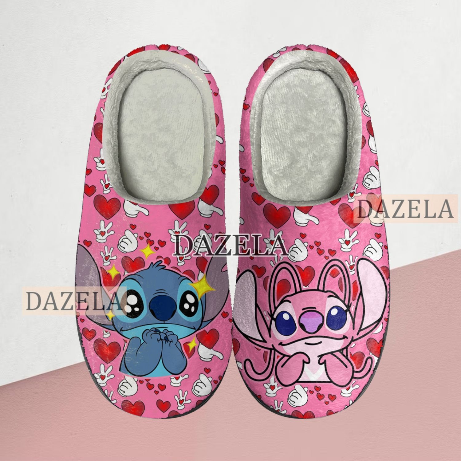 Cute Stitch Cozy Unisex Winter Slippers, Disney Lilo and Stitch Winter Shoes