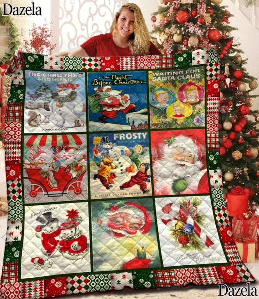Christmas Quilt Blanket, Christmas Blanket, Christmas Bedding Blanket