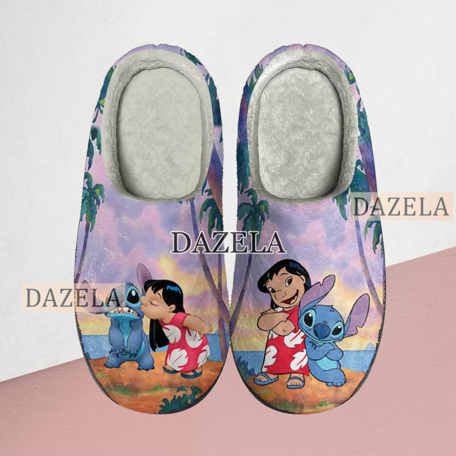 Cute Stitch Cozy Unisex Winter Slippers, Disney Lilo and Stitch Winter Shoes