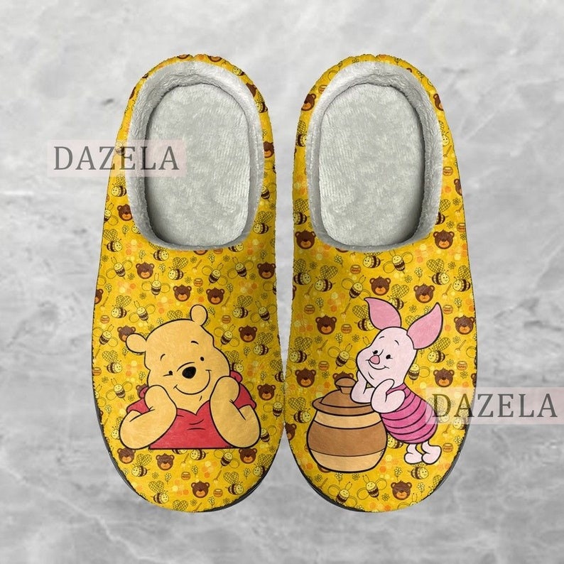 Winnie The Pooh Cozy Unisex Winter Slippers, Disney Winnie The Pooh Winter Shoes