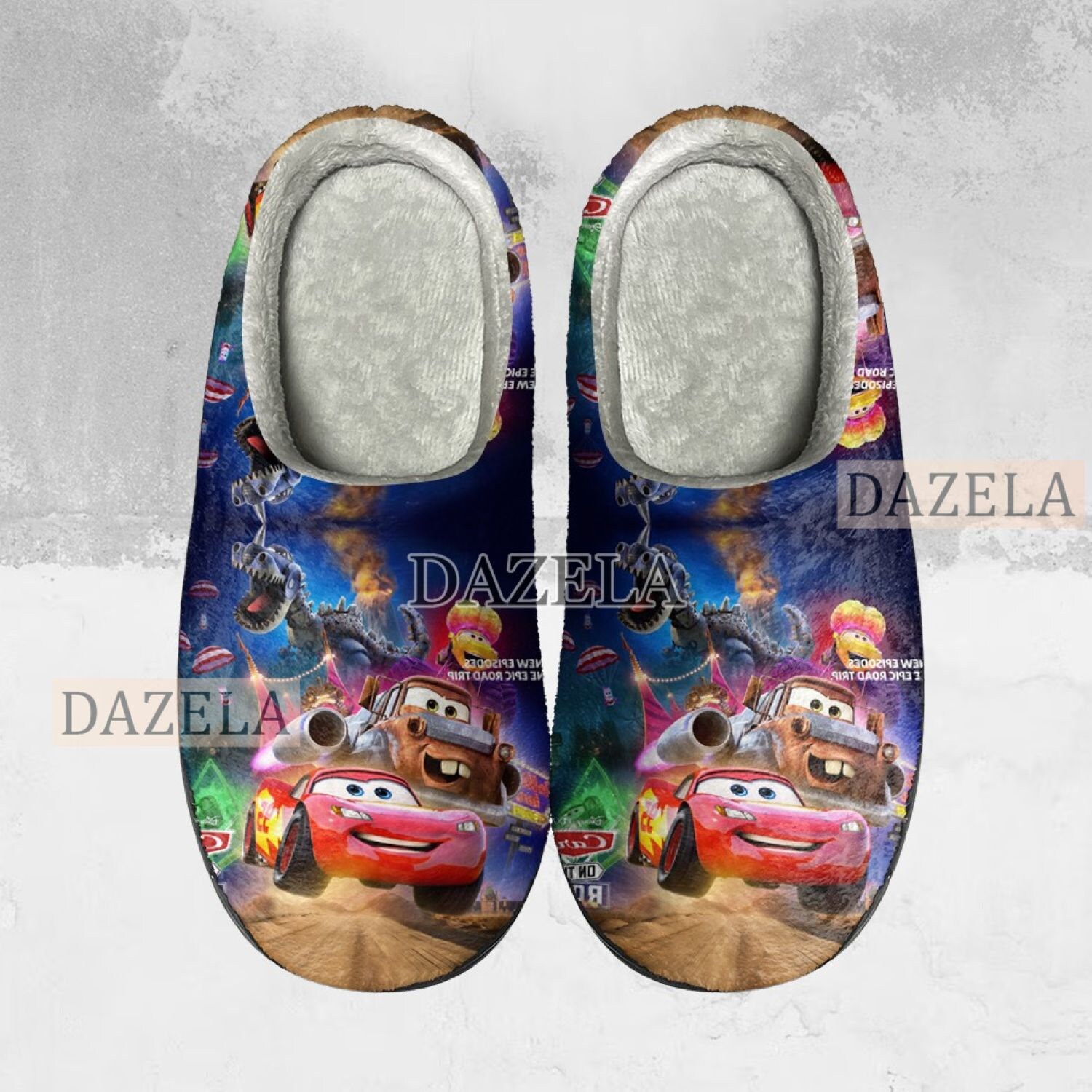 Lightning McQueen Cozy Unisex Winter Slippers, Lightning McQueen Winter Shoes