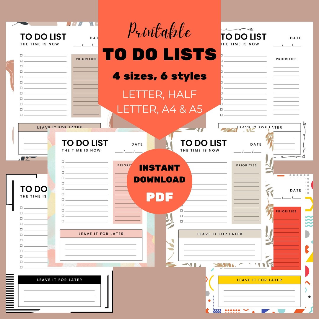Printable to Do List Pretty to Do List Task Checklist - Etsy