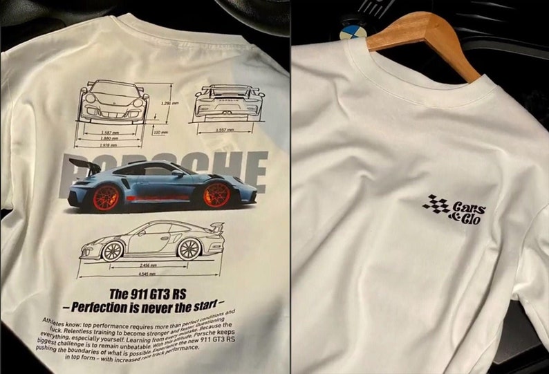 Porsche 911 GT3 RS Aesthetic Tshirt Porsche 911 GT3 RS 2 Side - Etsy