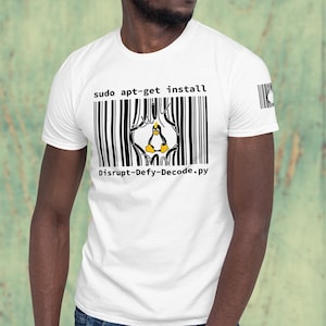 Linux Coder T-Shirt, Open Source Coder Barcode Art, Sudo Apt-Get Install Shirt, Programmer Gift, Linux Geek Present for Coding Techies