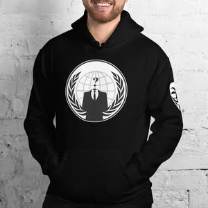 Anonymous Hoodie, Unisex Anonymous Hacker Sweatshirt, Protest & Resistance Streetwear, Vendetta Protester Sweater