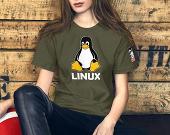 Camiseta unisex Linux Tux / Camiseta Linux Penguin / Camiseta de codificación SUDO / Regalo ideal para programadores y codificadores