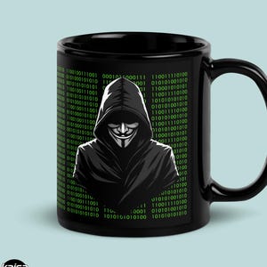 Taza de hacker anónimo, taza de programador ciberpunk, regalo para programadores, codificadores y hackers