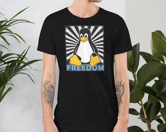 Linux Open Source Freedom T-Shirt | Unisex Tux Penguin Shirt | Gift for Programmers, Coders & Techies
