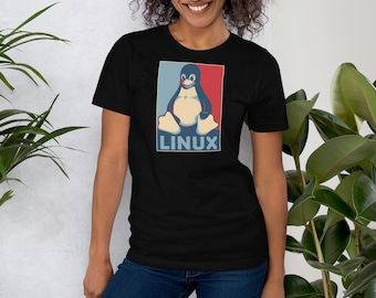 Linux Tux Tシャツ | ユニセックス Tux ペンギンシャツ | レトロなオープンソースコーディングTシャツ | コーダー＆プログラマーへのギフト