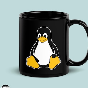 "Linux Tux Pinguin Kaffeetasse, Open-Quell-Entwickler-Teetasse, Coder & Programmierer Geschenk, ""Linux Geek"" Geschenk für Programmierer."