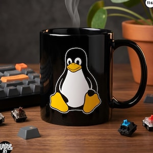 "Linux Tux Pinguin Kaffeetasse, Open-Quell-Entwickler-Teetasse, Coder & Programmierer Geschenk, ""Linux Geek"" Geschenk für Programmierer."