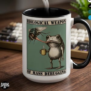 Taza Armas de Destrucción Masiva / Taza Divertida de Rana Programadora / Taza Humor para Codificadores / Regalo Meme de Sapo Codificador