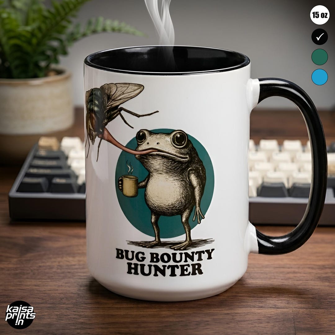 Bug Bounty Hunter Mug | Funny Frog Programmer Cup | Toad Meme Coder ...