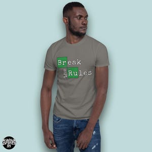 Break The Rules T-Shirt, Unisex Breaking Bad Shirt, Rebellious Activist Gift Tee Charcoal