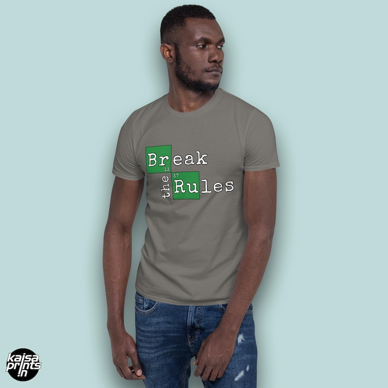 Break The Rules T-Shirt, Unisex Breaking Bad Shirt, Rebellious Activist Gift Tee Charcoal