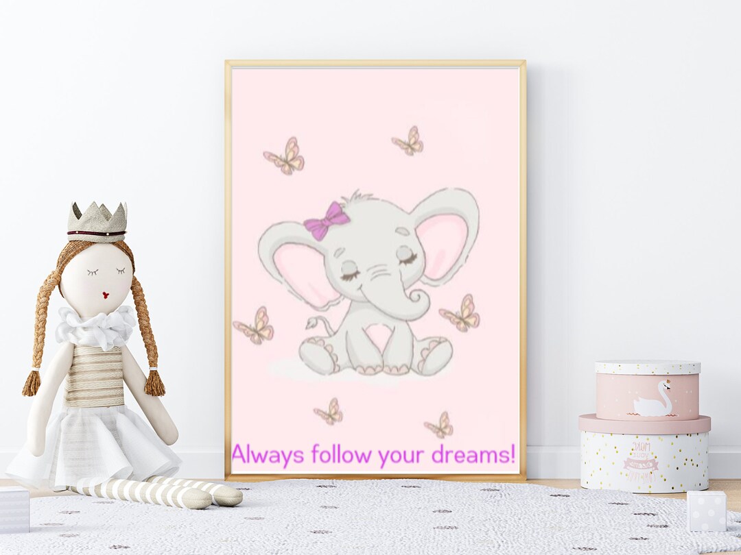 Elephant Nursery Wall Art Printable - Etsy
