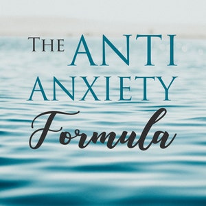 Puede incluir: Portada de libro con un fondo de agua azul y blanco. El título es "The Anti Anxiety Formula" con las palabras "How to Banish Worry & Live a Panic-Free Life" sobre el título.
