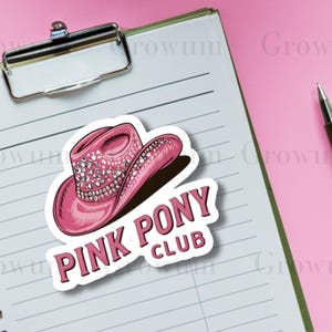 Chappell Roan Inspired Pink Pony Club Sticker, Cute Cowgirl Decal, Chappell Roan Sticker for Water Bottle