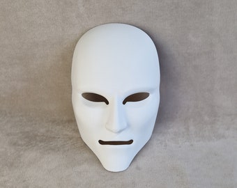 Masque Amon imprimé en 3D : Expédition rapide pour votre masque d’aventure maléfique costume d’Halloween peint en blanc