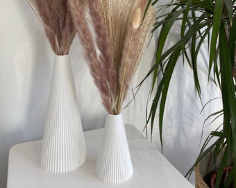 Omuba Vase | zeitlose Trockenblumenvase aus natürlichem Biomaterial und Holz