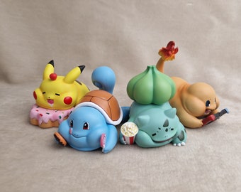 Fette Süße Pokemon Figuren Glumanda Schiggy Bisasam und Pikachu Schnapp dir deine Lieblings Pokemon in bezaubernd fetter Form