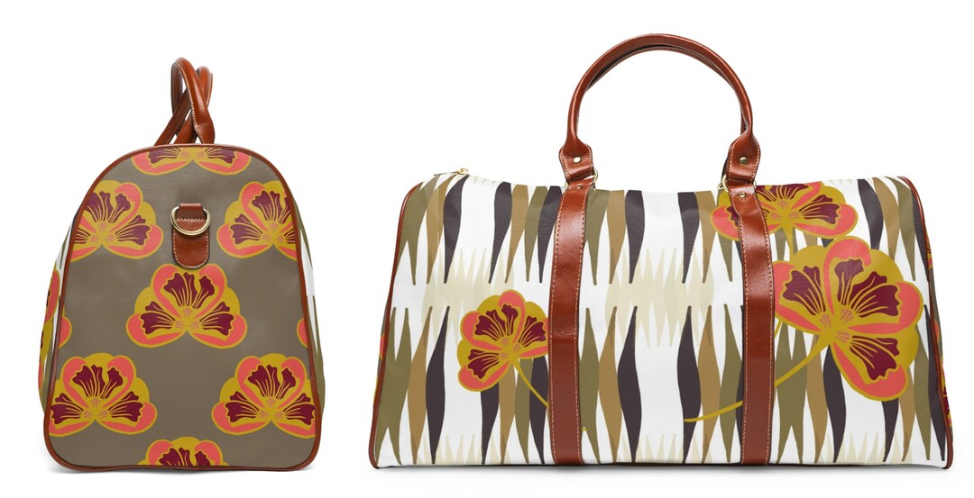 Women Duffle Bag Floral Duffle Bag Weekender Bag Carry on Etsy