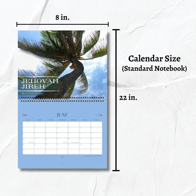 Names of God 2024 Wall Calendar Physical Calendar Christian Etsy