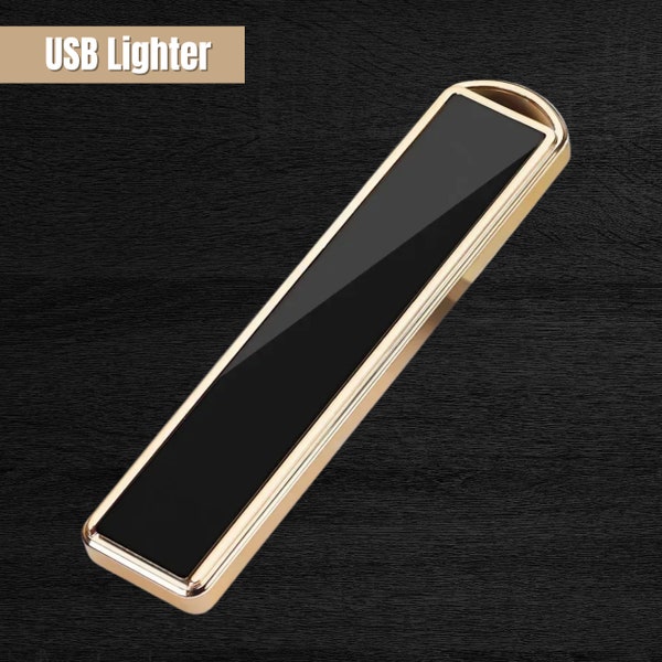 Keychain USB Lighter Smoking Windproof Smooth Lighters Alloy USB Rechargeable - Gift for him