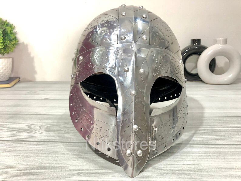 Medieval Norman Viking Armor Knight Helmet Spectacles & 14 Gauge Mask