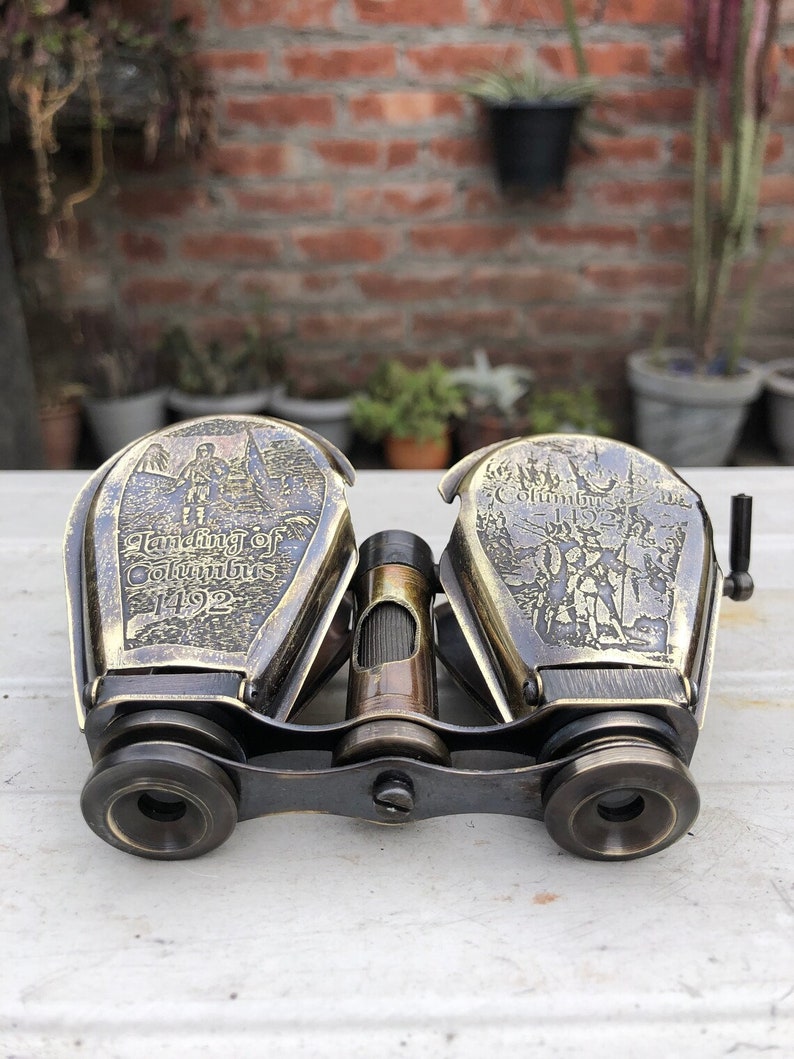 Vintage Brass Opera Glasses Mother of Pearl & Handle Brass Etsy