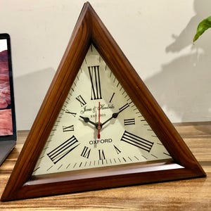 Triangle Wooden Wall Clock: 12