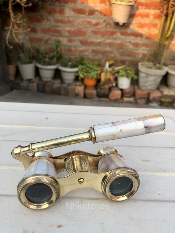 Cannocchiale In Ottone Anticato Con Bussola Vintage - Set Decorativo Con Custodie In Pelle, Ideale Per Collezionisti E Regali - Foto 14