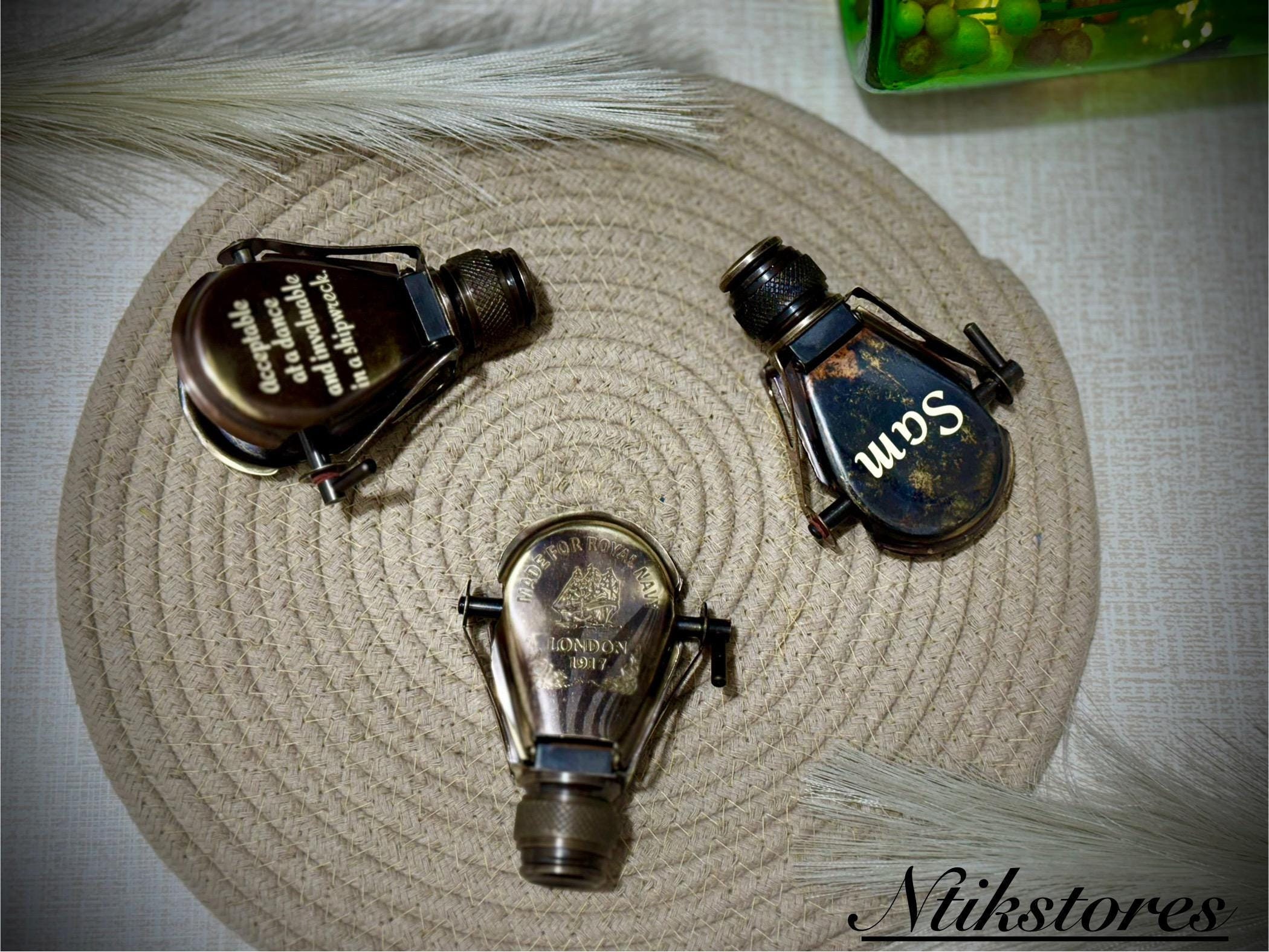 Personalized Working Vintage Brass Monocular Spyglass Royal Navy London 1917 Nautical Binocular Pirate Single Eye Vision Opera Glass Gift