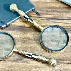 Messing Lupe Perlmutt Schwarz & Weiß Schach Stil 10 &quot;Griff Lupe Bücher lesen Geschenk für älteren Bruder und Mutter Geschenk