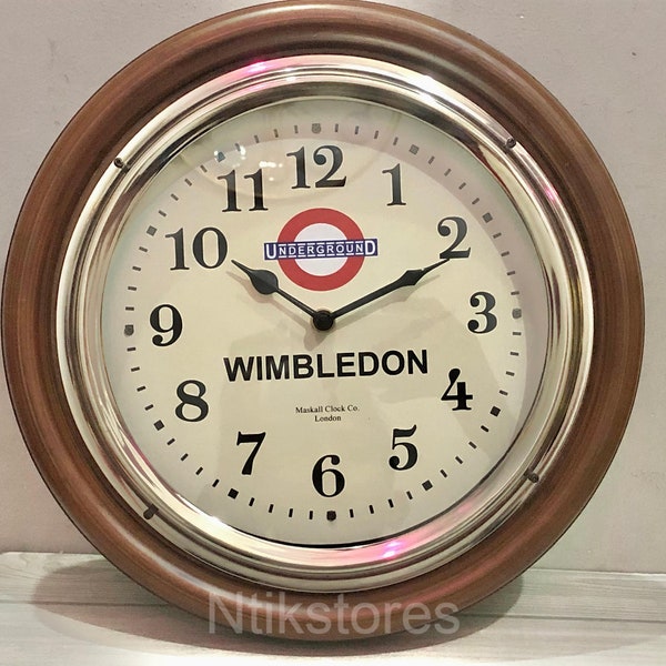 Customized Wimbledon Station Clock: Personalized 12-inch Timepiece Inspired by London Underground, SW19 Tennis Station Edition Gift For Son