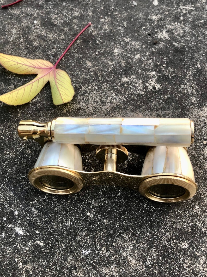Vintage Brass Opera Glasses Mother of Pearl & Handle Brass Etsy