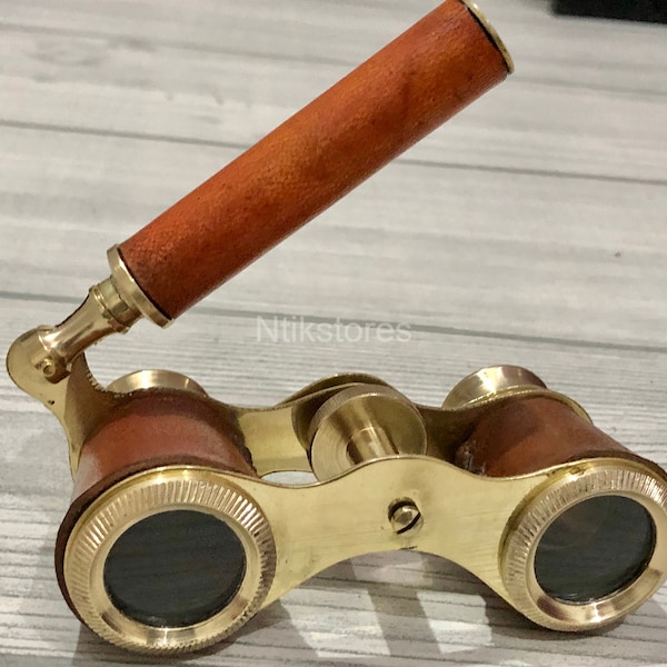 Vintage Brass Opera Glasses Red Leather Handle and Brass Fittings The Perfect Christmas Binocular Gift for Your Son Theater optics Gift Him