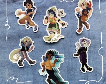 Hexsquad 3” Stickers! || Hunter, Luz, Willow, Gus, Amity, Vee The Owl House inspired vinyl stickers!