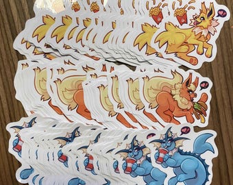 Vinyl Stickers! Kanto Eeveelution Trio // Vaporeon, Flareon, Jolteon
