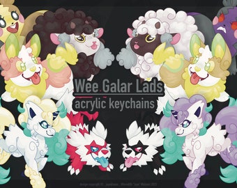 3” Galar Pokemon Acrylic Charms! // Wave 1: (Wooloo, Yamper, Galarian Ponyta, Galarian Zigzagoon, Morpeko) **PREORDER**
