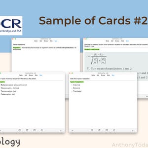 A Level Biology OCR Anki Flashcards: Official Exam Question Study Guide ...