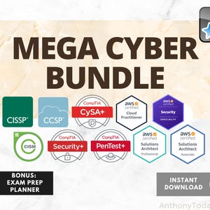 Mega Cyber Bundle Anki Karteikarten | CISSP, CompTIA, aws, ISACA, Master Cybersicherheit, Cloud und IT-Konzepte | Zertifizierungs-Prüfungs-Vorbereitung Cyber