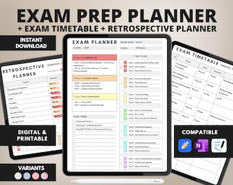 Planificador de preparación para exámenes cibernéticos: Horario digital para iPad (Descarga digital en PDF)