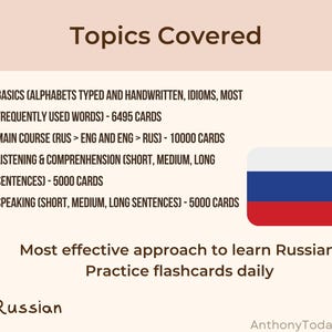 Russian Ultimate Guide Anki Flashcards Master Vocabulary, Grammar