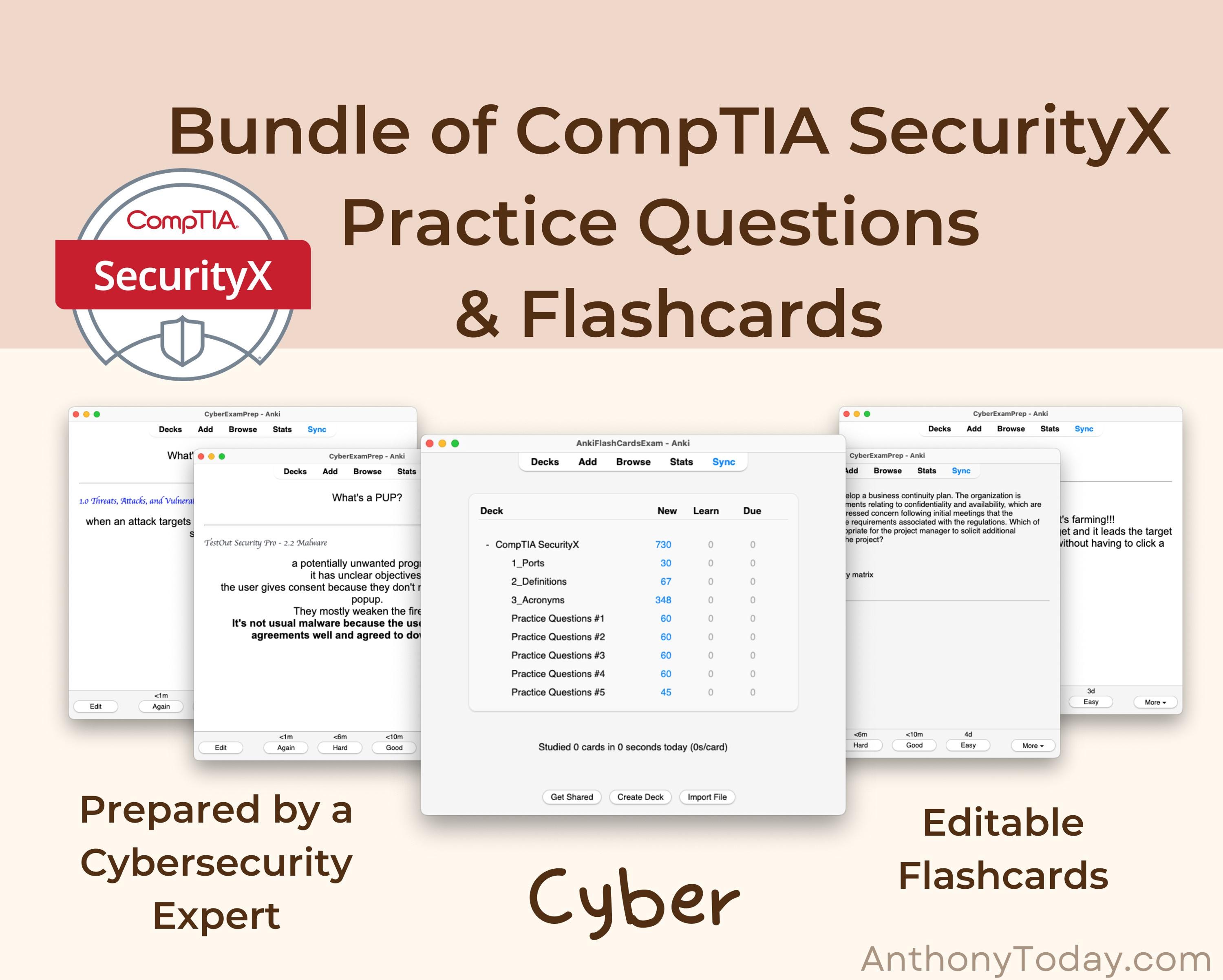 Comptia Securityx (V5) Flashcards Anki | CAS-005 Exam Prep Study Guide ...