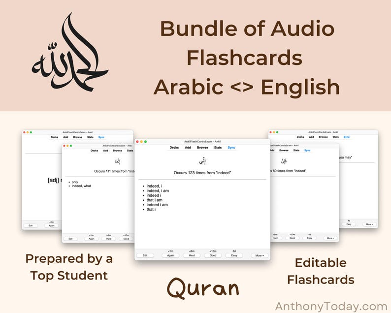 Ultimate Quran Study Guide Anki Flashcards | Learn Quranic Arabic | Master Vocabulary, Grammar & Tajweed with Audio-Enhanced Study Tools Ultimate Quran Study Guide Anki Flashcards | Learn Quranic Arabic | Master Vocabulary, Grammar & Tajweed
