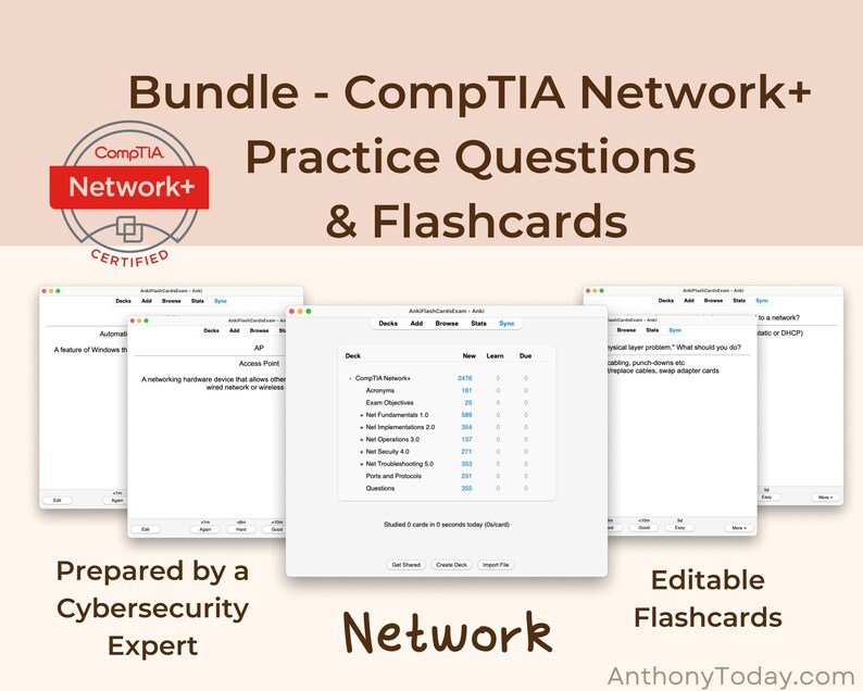 Comptia Network+ Plus V9 Anki Flashcards | Official N10-009 Exam Prep ...