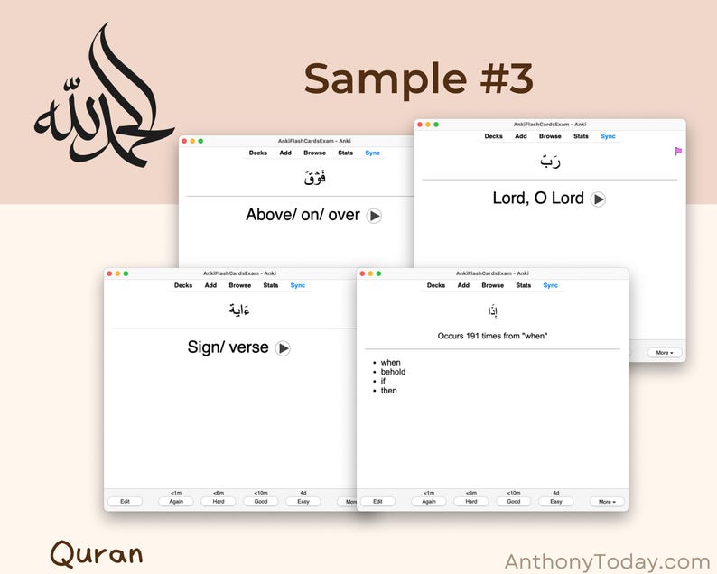Ultimate Quran Study Guide Anki Flashcards | Learn Quranic Arabic | Master Vocabulary, Grammar & Tajweed with Audio-Enhanced Study Tools Ultimate Quran Study Guide Anki Flashcards | Learn Quranic Arabic | Master Vocabulary, Grammar & Tajweed