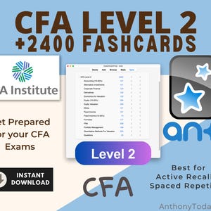 CFAレベル2 Ankiフラッシュカード | CFAレベル2合格のための包括的な学習ツールを備えたマスターチャータードファイナンシャルアナリスト試験対策